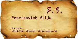 Petrikovich Vilja névjegykártya